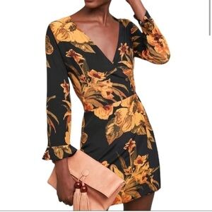 Faithfull the Brand Caribbean Floral Wrap Mini Dress Size XS